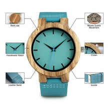 Load image into Gallery viewer, Bamboo Blue Watch