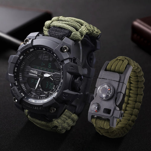 LED Military Watch with compass 30M Waterproof men's Sports Watch Men Sport Watch Shock Sport Watches Electronic Wristwatches