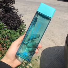 Load image into Gallery viewer, Square Frosted Plastic Water Bottle Portable Transparent Fruit Juice Leak-proof Bottle