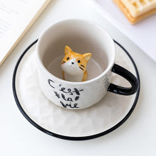 Load image into Gallery viewer, Cute Cat Relief Ceramics Mug