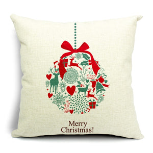 Merry Christmas Pillow Covers Deer Cushion Decorations for Home