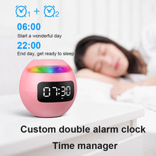 Load image into Gallery viewer, Mini Bluetooth Speaker LED Display Alarm Clock