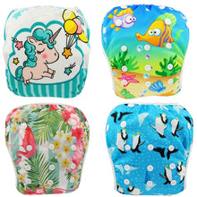 Load image into Gallery viewer, Ohbabyka 2 Pack One Size Baby Swim Diaper Waterproof Adjustable Cloth Diapers