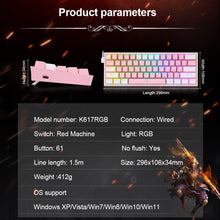 Load image into Gallery viewer, Mechanical Gaming K617 Wired Keyboard