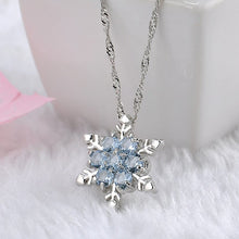 Load image into Gallery viewer, Blue Crystal Snowflake Charm Necklaces &amp; Pendants