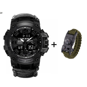 LED Military Watch with compass 30M Waterproof men's Sports Watch Men Sport Watch Shock Sport Watches Electronic Wristwatches