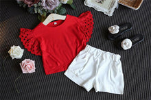 Load image into Gallery viewer, 2pcs Shorts and Frill Shirt Set