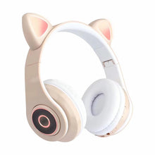 Load image into Gallery viewer, LED Cat Ear Noise Cancelling Headphones Bluetooth 5.0 Young People Kids Headset Support TF Card 3.5mm Plug with Mic