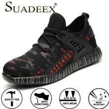 Load image into Gallery viewer, SUADEEX Men Work Safety Shoes Outdoor Steel Toe Footwear Military Ankle Work Boots Indestructible Stylish breathable Sneakers