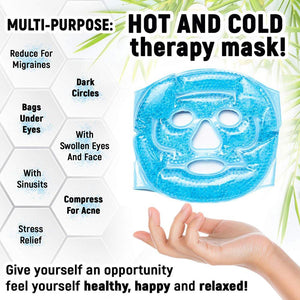 Cold Facial Gel Mask Cooling Ice Pack for Face, Eyes, Great Hot Cold Therapy