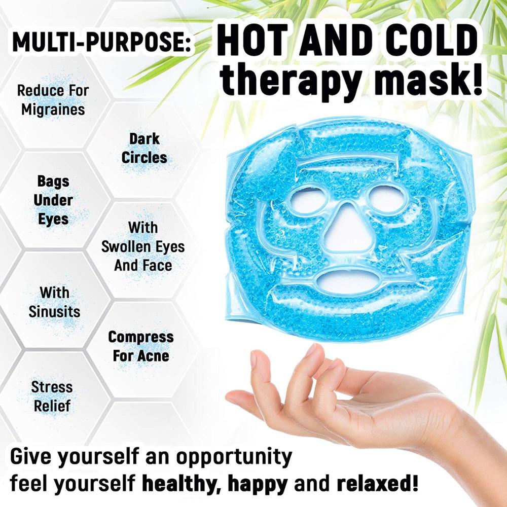 Cold Facial Gel Mask Cooling Ice Pack for Face, Eyes, Great Hot Cold Therapy