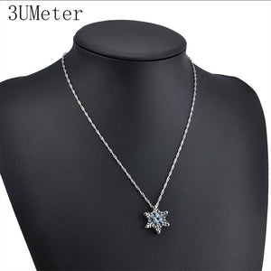 Blue Crystal Snowflake Charm Necklaces & Pendants