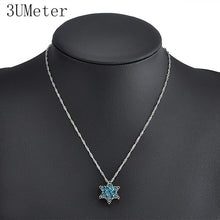 Load image into Gallery viewer, Blue Crystal Snowflake Charm Necklaces &amp; Pendants