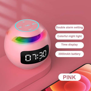 Mini Bluetooth Speaker Wireless Bluetooth Sound box with LED Display Alarm Clock Hifi TF Card MP3 Music Play