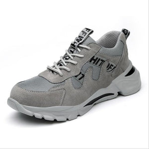 Men Steel Toe Outdoor Safety Work Shoes Lightweight Breathable Anti-Smashing Anti-Piercing Non-Slip Protective Footwear