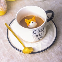 Load image into Gallery viewer, Cute Cat Relief Ceramics Mug