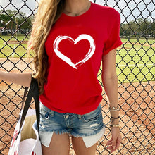 Load image into Gallery viewer, Women T-shirts Casual Love Printed Tops Tee Summer