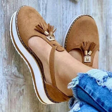 Load image into Gallery viewer, Women Sandals Tassel Round Toe Pumps Thick Bottom Buckle Strap Casual Shoes