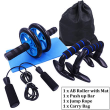 Load image into Gallery viewer, AB Roller Kit Strong Load-bearing with Push-Up Bar Jump Rope Knee Pad Home Gym Abdominal Core Muscle Exercise Fitness Equipment