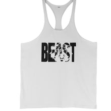 Load image into Gallery viewer, Men Gym Workout Printed &quot;BEAST&quot; Tank Tops Y Back Fitness Thin Shoulder Strap