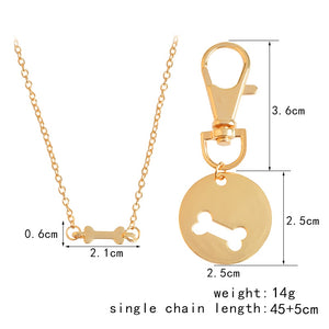 Dog Bone Charm Necklace & Collar Matching Jewelry