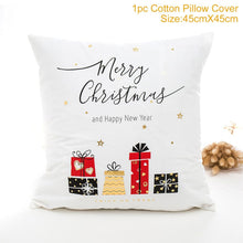 Load image into Gallery viewer, Set of 4 Christmas Cushion Cotton Linen Merry Christmas Cover Cushion