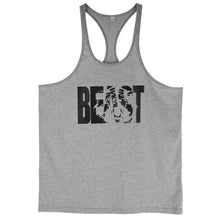 Load image into Gallery viewer, Men Gym Workout Printed &quot;BEAST&quot; Tank Tops Y Back Fitness Thin Shoulder Strap