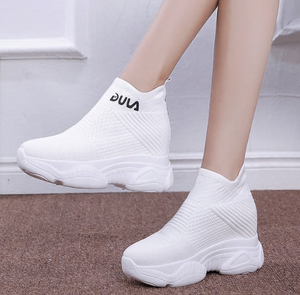 Woman Thick Bottom High Top Shoes