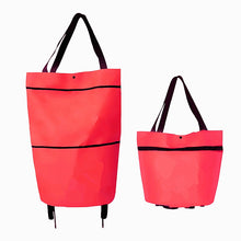 Load image into Gallery viewer, Folding Shopping Pull Cart Trolley Bag With Wheels Foldable Shopping Bags  Reusable Grocery Bags Food Organizer Vegetables Bag