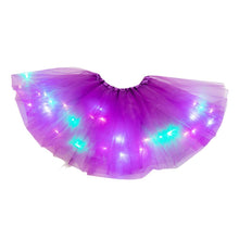 Load image into Gallery viewer, Kids Girls LED Light Up Cute Tutu Skirt Baby Girl Solid Lighten Pettiskirt Ballet Toddler Girls Lace Princess Fancy Costumes