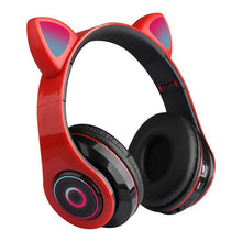 Load image into Gallery viewer, LED Cat Ear Noise Cancelling Headphones Bluetooth 5.0 Young People Kids Headset Support TF Card 3.5mm Plug with Mic