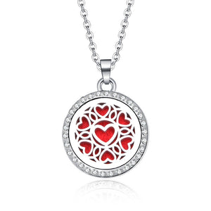 Aroma Locket Necklace Magnetic Stainless Steel Aromatherapy Essential Oil Diffuser