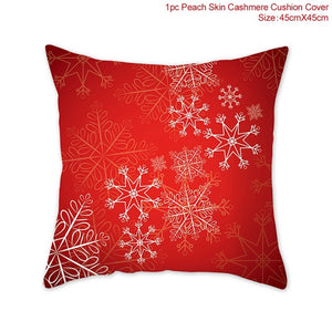 Set of 4 Christmas Cushion Cotton Linen Merry Christmas Cover Cushion