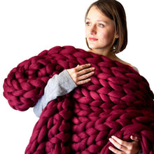 Load image into Gallery viewer, Handmade Chunky Knit Blanket