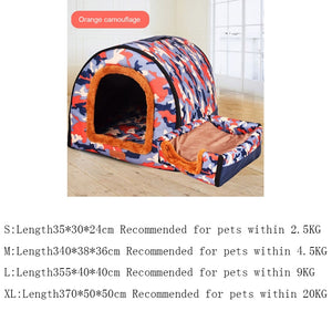 Warm PET House Comfortable Print Stars Kennel Foldable Sleeping Mat