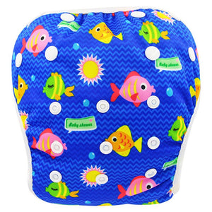 Ohbabyka 2 Pack One Size Baby Swim Diaper Waterproof Adjustable Cloth Diapers