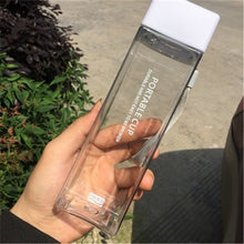 Load image into Gallery viewer, Square Frosted Plastic Water Bottle Portable Transparent Fruit Juice Leak-proof Bottle