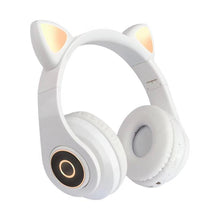 Load image into Gallery viewer, LED Cat Ear Noise Cancelling Headphones Bluetooth 5.0 Young People Kids Headset Support TF Card 3.5mm Plug with Mic