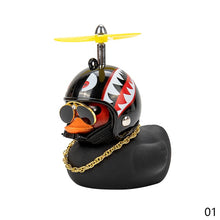 Load image into Gallery viewer, Car Duck with Helmet Broken Wind Small Yellow Duck Road Bike Motor Helmet Riding Cycling Car Accessories Decor Without Lights