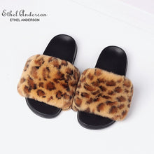 Load image into Gallery viewer, Ethel Anderson Women Real Rex Rabbit Fur Slippers Comfortable Indoor/Outdoor Slides Wholesale Plus Size