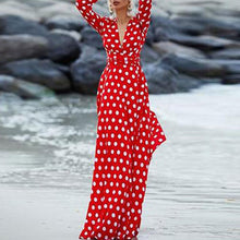 Load image into Gallery viewer, Bohemian Polka Dots Split Maxi Dress