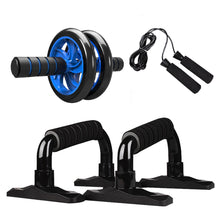 Load image into Gallery viewer, Muscle Exercise Equipment Abdominal Press Wheel Roller Home Fitness Equipment Gym Roller Trainer with Push UP Bar Jump Rope