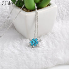 Load image into Gallery viewer, Blue Crystal Snowflake Charm Necklaces &amp; Pendants