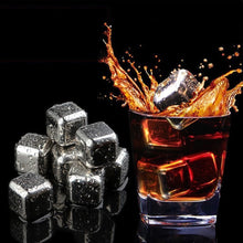 Load image into Gallery viewer, Stainless Steel Whiskey Stone Ice Cube Bar