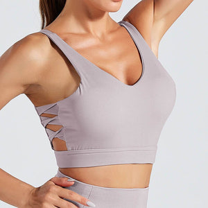 Women Breathable Fitness Top  Shockproof Sports Bra Workout Running Casual Wear