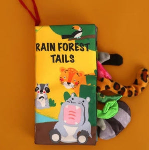 Infant Cloth Books Early Learning Educational Toys with Animals Tails Soft Cloth