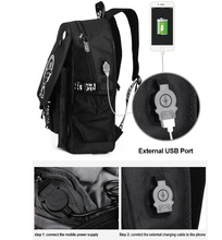 Load image into Gallery viewer, Anti-Theft School Backpack with USB Charging Port with Anime Cartoon Luminous