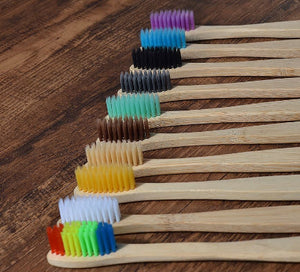 Bamboo Toothbrush Eco Friendly Wooden Tooth Brush Soft ( 10pieces )