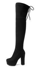 Load image into Gallery viewer, Women Over the Knee Boots Women Faux Suede Thigh High Boots Platform