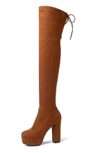 Load image into Gallery viewer, Women Over the Knee Boots Women Faux Suede Thigh High Boots Platform